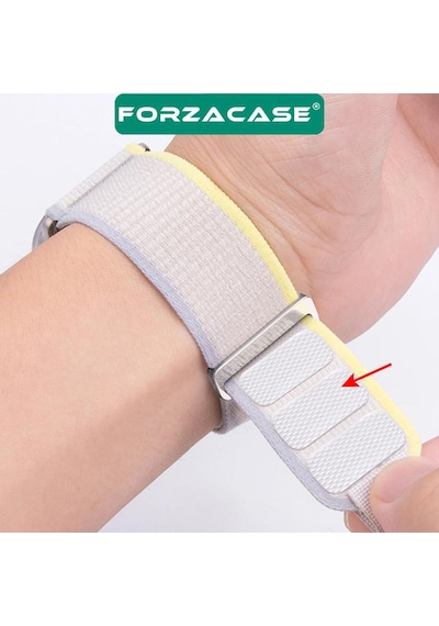 Forzacase Samsung Galaxy Watch Fe İle Uyumlu Trial Cırtlı Hasır Kumaş Kordon Kayış - Fc566 Siyah