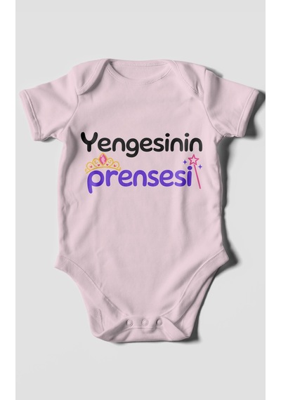 Morivokids Yengesinin Prensesi Kısa Kollu Bebek Body %100 Pamuk Bebe Pembe