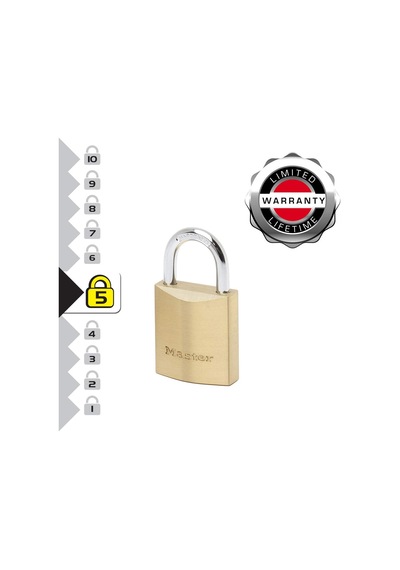 Master Lock 2930eurd Ekstra Kalın Prinç Anahtar Asma Kilit, Altın