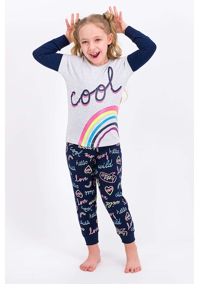 Rolypoly Cool Love Karmelanj Kız Çocuk Pijama Takımı 5274-25233 Kar Melanj
