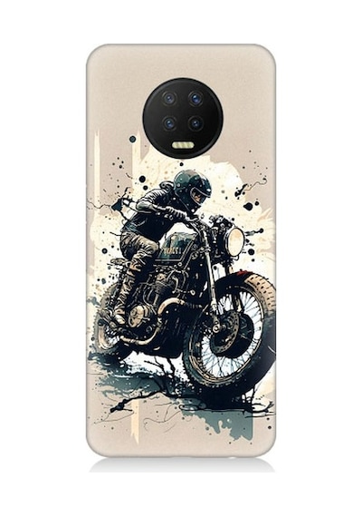 Infinix Note 7 Uyumlu Motorsikletçi Desenli Silikon Kılıf