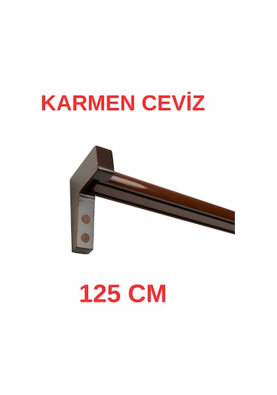 Karmen Ahşap Başlıklı İki Kanallı Dekoratif Ray Ceviz 125 Cm Ceviz