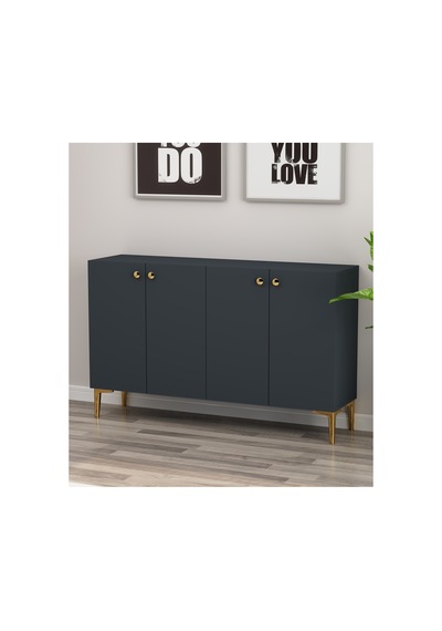 Onna 120 Cm Konsol, Tv Ünitesi, Çok Amaçlı Dolap Antrasit-altın Antrasit-altın Onna 120 Cm Konsol, Tv Ünitesi, Çok Amaçlı Dolap Antrasit-altın Antrasit-altın