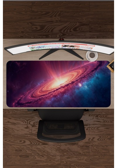 Galaksi Kaymaz Dikişli Kauçuk Oyuncu Mousepad V3 - 90x40 Xxl Gaming Mouse Pad Fare Altlığı