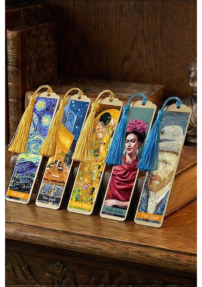 Sanatsal Tablo Temalı Metal Kitap Ayracı Gustav Klimt Öpücük