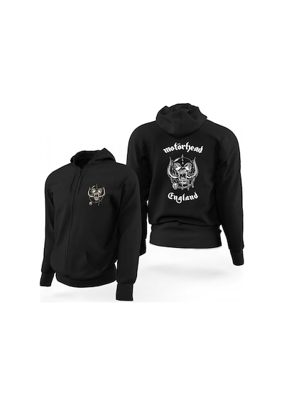 Motörhead England Siyah Fermuarlı Limited Edition Kapşonlu Sweatshirt Siyah