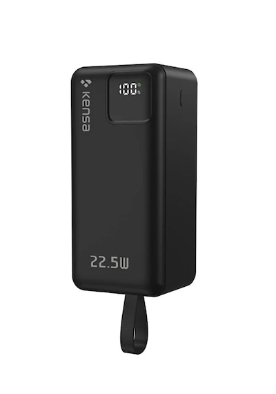 50.000 Mah Dijital Göstergeli Dahili Çoklu Kablolu Powerbank Süper Hızlı Şarj Taşınabilir Şarj Siyah