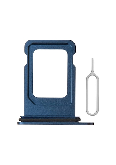 Apple Uyumlu iPhone 12 Pro Sim Çekmecesi Çift Simli Modeller İçin Sim Kart Yuvası Mavi Renk