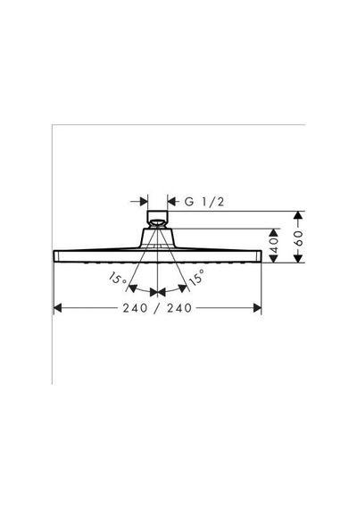 Hansgrohe Crometta E 240 Tepe Duşu 1 Jet Mat Siyah