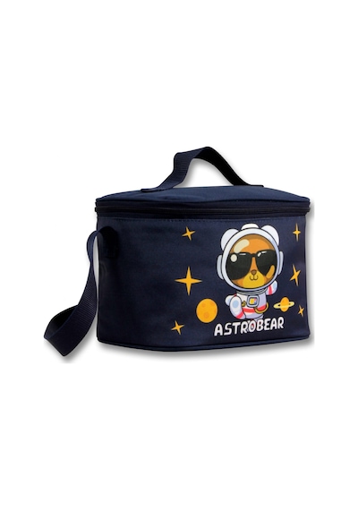 Ümit Çanta 5046 Isı Yalıtımlı Erkek Çocuk Astronot Ayıcık Baskılı, Lacivert Beyaz Renkli Beslenme Çantası Beyaz - Lacivert