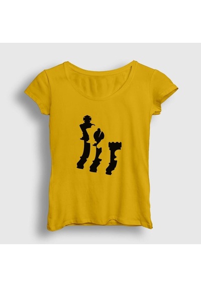 Noıssey Kadın Sarı Pieces Chess Satranç T-shirt 337893tt