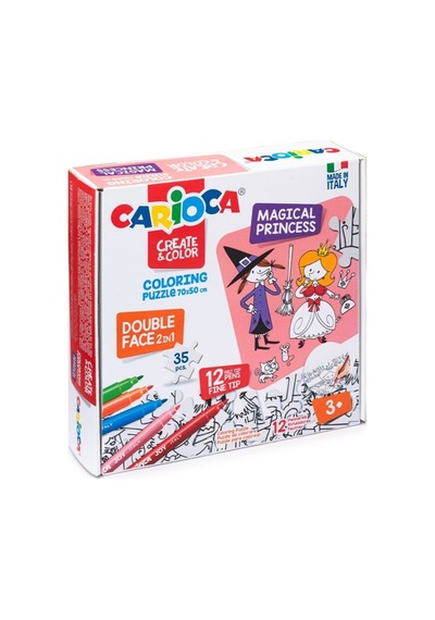 Carioca 35 Parça Boyanabilir Büyülü Prenses Çift Taraflı Puzzle