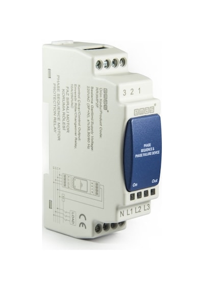 Emas Rr3mp2f Rr3 Serisi Ray Montaj 230vac 1co10a Rezistif Faz Sıralı %40 Analog Motor Koruma Elektronik Röle