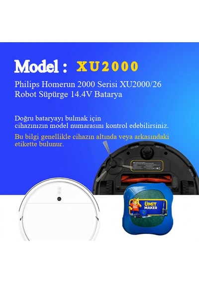 Philips Homerun 2000 Serisi Xu2000/26 Robot Süpürge 5000 Mah Batarya