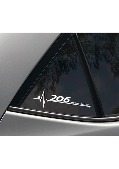 Peugeot 206 Yan Cam Sticker Oto Kapı Çıkartma 20Cmx7Cm
