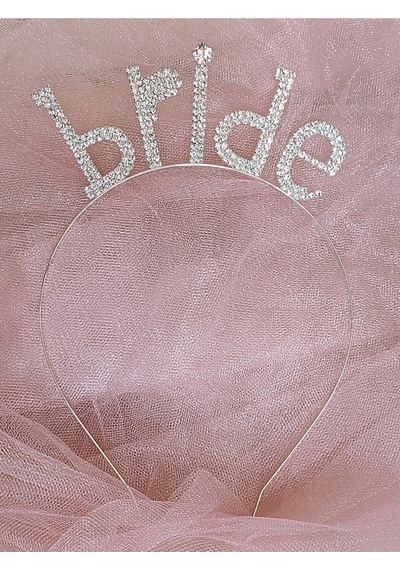 Bride Metal Kristal Taşlı Taç Bekarlığa Veda Nedime Tacı Çok Renkli