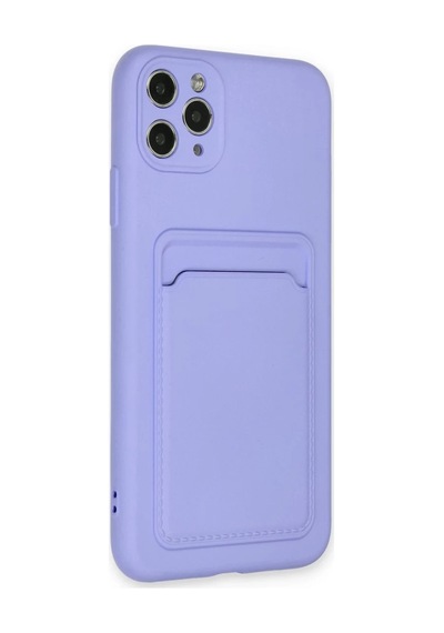 Apple Uyumlu iPhone 11 Pro Max Uyumlu Kılıf Kelvin Kartvizitli Silikon - Lila
