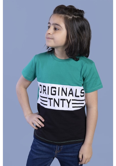 Toontoy Kids Toontoy Erkek Çocuk Garni Detaylı Baskılı Tişört Yeşil