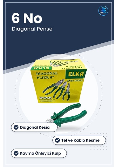 Yan Keski 6 No Diagonal Kesici Pense Hırdavat Manuel El Aleti Tel