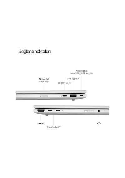 HP EliteBook 8 C9FG8ETHMF18 Ultra 7-255U 64 GB 512 GB SSD 16" W11P Dizüstü Bilgisayar