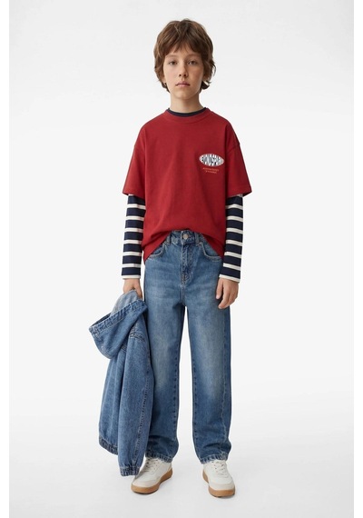 Koton Erkek Çocuk Beli Lastikli Düğmeli Rahat Kesim Denim Pantolon İndigo