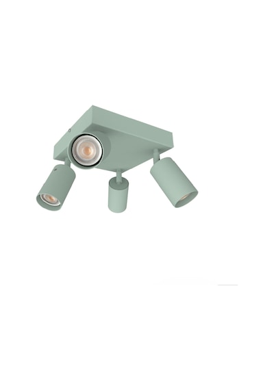 Mylights 4 Lü Dörtlü Hareketli Başlık Mint Yeşili Metal Gövde Gu10 Led Hareketli Tavan Spot Avize Yeşil
