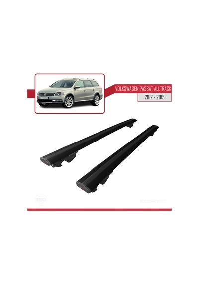 Volkswagen Passat Alltrack 2012-2015 Arası İle Uyumlu Hook Model Anahtar Kilitli Ara Atkı Tavan Barı Siyah
