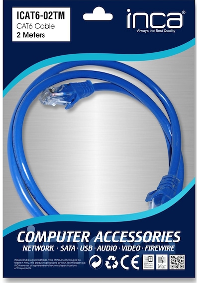 Inca Icat6-02tm 2mt Cat6 Utp Patch Kablo Mavi