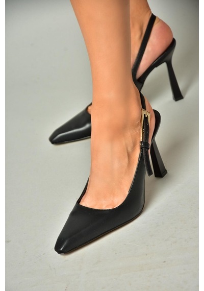 Fox Shoes S752084909 Siyah Kalın Topuklu Kadın Ayakkabı Siyah