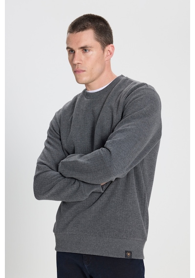 Wrangler Regular Fit Normal Kesim Bisiklet Yaka Antrasit Sweatshirt W242593003 Antrasit