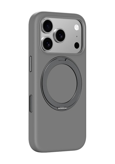 Apple Uyumlu iPhone 17 Pro Max Amazingthing Cloudie Magspin 360 Derece Standlı M-safe Kılıf Gri Gri