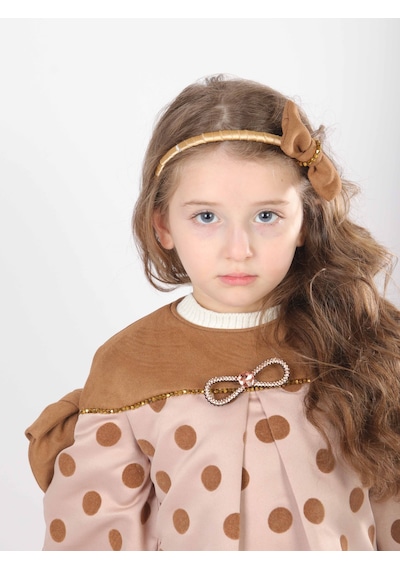 Xo Kids Kız Çocuk Elbise 1-5 Yaş 9078 Bej