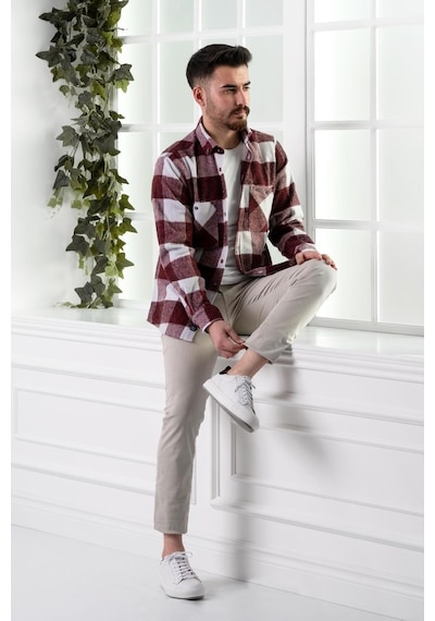 Dorss Slimfit Çift Cepli Ekoseli Erkek Oduncu Gömlek (516451181)