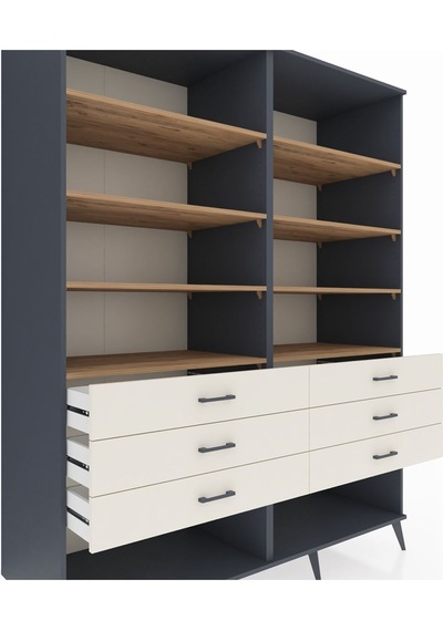 Kronos Gardrop 8 Raflı 6 Çekmeceli 176x59x221 Antrasit-çam/aytaşı Çam/aytaşı Kronos Gardrop 8 Raflı 6 Çekmeceli 176x59x221 Antrasit-çam/aytaşı Çam/aytaşı
