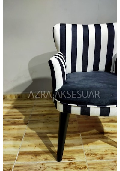 Azra Mobilya Çay Seti Koltuk Takımı Salon Balkon Kafe Ofis Kollu Oturma Grubu 2 1 1 Siyah Beyaz