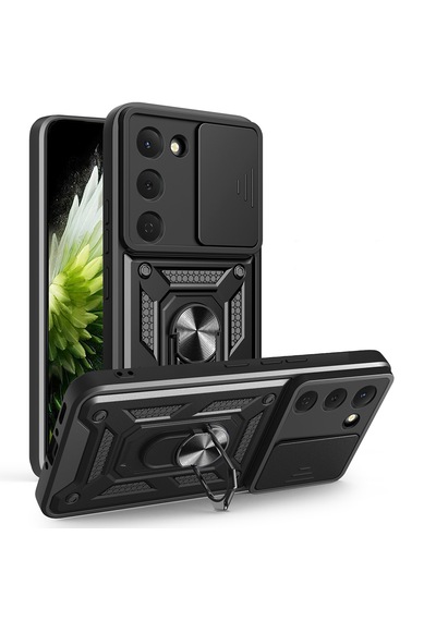 Tecno Spark 40 Pro Kılıf Tam Korumalı Magnetik Standlı Kamera Korumalı Sürgülü Vega Kapak Lacivert