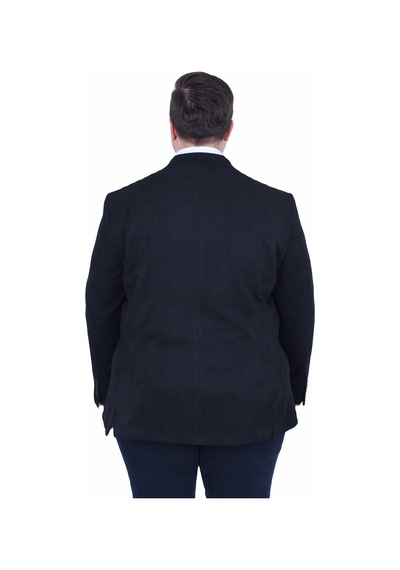 Mocgrande Erkek Büyük Beden 4 Drop Blazer Şönili Ceket 500602 Sıyah Siyah