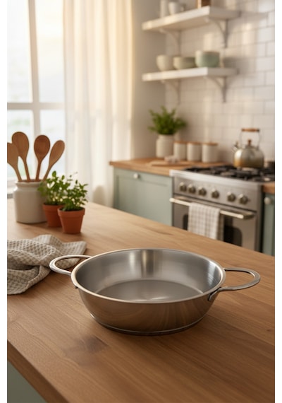 Bernardo Macro 2 Parça Çelik Tava Seti 20 Cm- 24 Cm Gümüş
