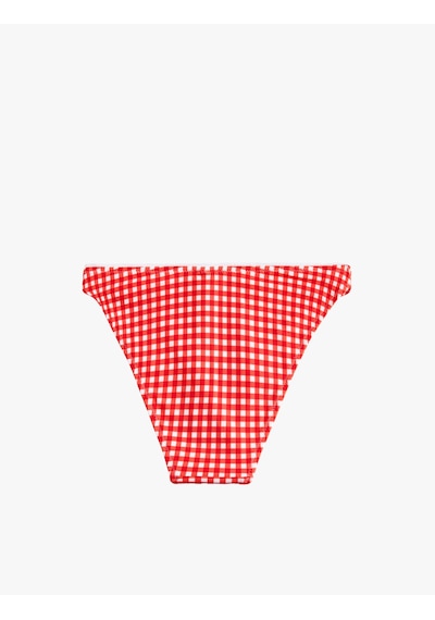 Koton Koton X Sibil Çetinkaya - Pötikare Desenli Bikini Altı Kırmızı Ekose 6sak00219mm Kırmızı Ekoseli