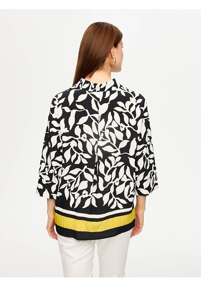 Faik Sönmez Eteği Sulu Monochrome Desen Tunik S26tnk011 Us26tnk01110 Siyah