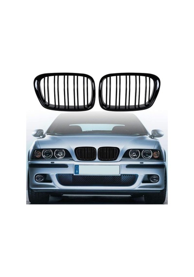 BMW E39 1995-2004 5.SERİ PARLAK SİYAH ÇİFT ÇİZGİ M5 ÖN PANJUR
