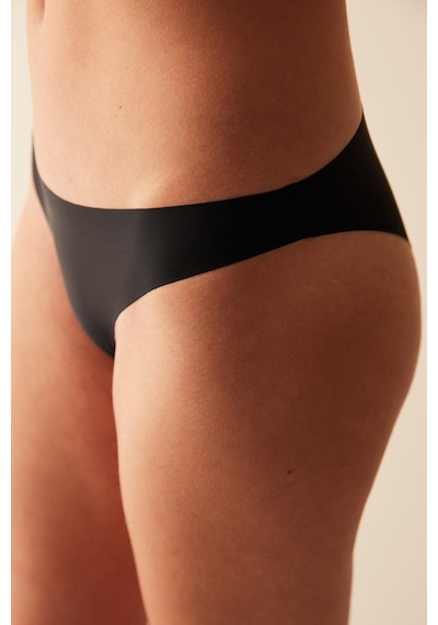 Penti Siyah Smooth İz Yapmayan Dikişsiz Orta Bel Lazer Kesim Slip Külot