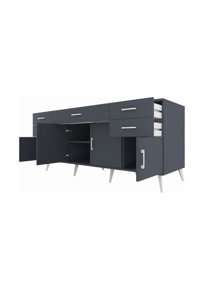 Kronos Konsol Tek Raflı 5 Çekmeceli 4 Kapaklı 176x59x83 Antrasit-antrasit/antrasit Antrasit Kronos Konsol Tek Raflı 5 Çekmeceli 4 Kapaklı 176x59x83 Antrasit-antrasit/antrasit Antrasit