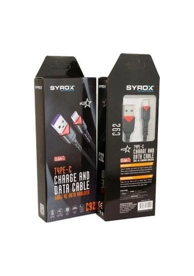 Syrox C92 Type-C Girişli 2.0A Örgü Hızlı Şarj Ve Data Kablosu (534733675)