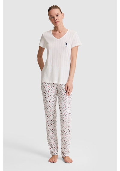 U.s. Polo Assn. Kadın Ekru Pijama Takım 50327970-vr019 Ecru