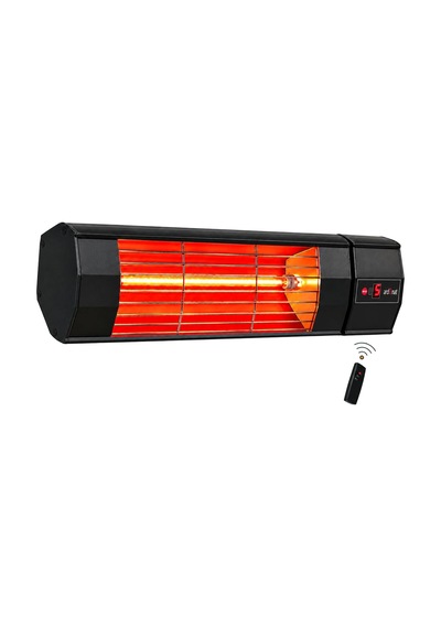 Tr Halogen Black Pro 2000w Elektrikli Halojen Infrared Dış Mekan Isıtıcı, 5 Kademeli Uzaktan Kumandalı, Siyah Alü