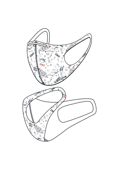 BLACKSPADE Çocuk Koruyucu Maske Roket Desen S1