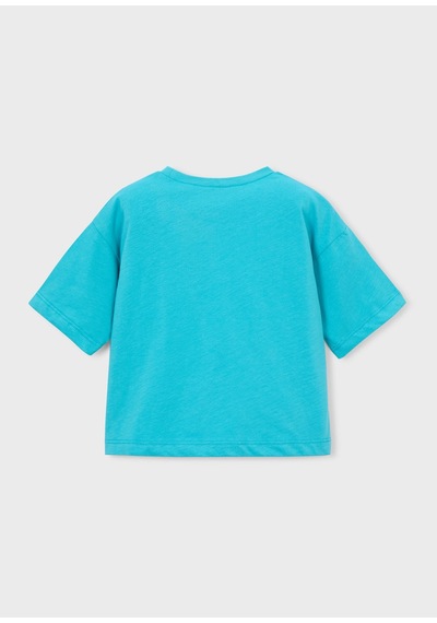 Mayoral Kız Çocuk Oversize Baskılı Tshirt Mavi