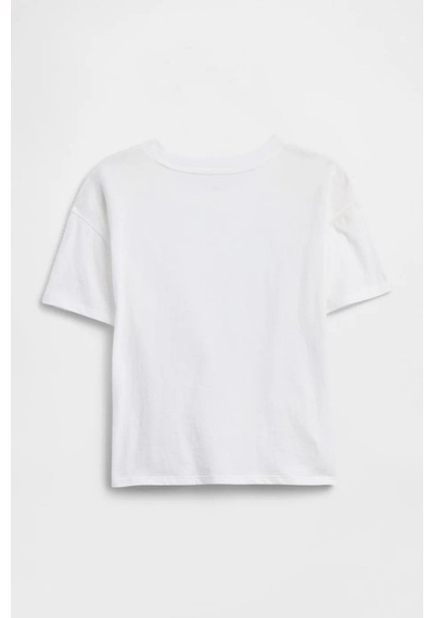 Gap Kız Çocuk Oversized Grafik Baskılı Beyaz T-shirt-15295