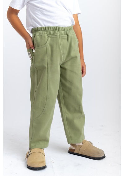 Oliven The Kid Oliventhekid Unisex Gabardin Pantolon Yeşil Yeşil